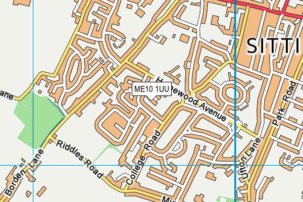 ME10 1UU map - OS VectorMap District (Ordnance Survey)