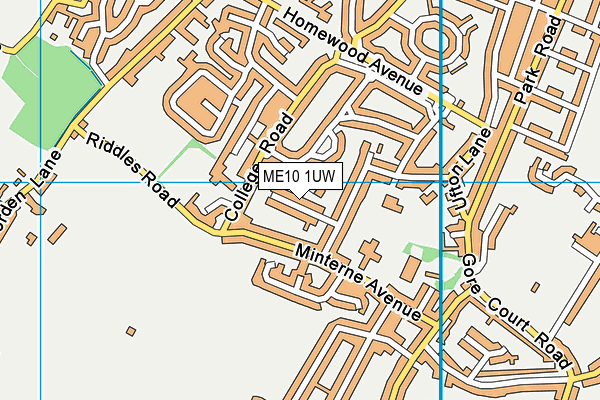 ME10 1UW map - OS VectorMap District (Ordnance Survey)