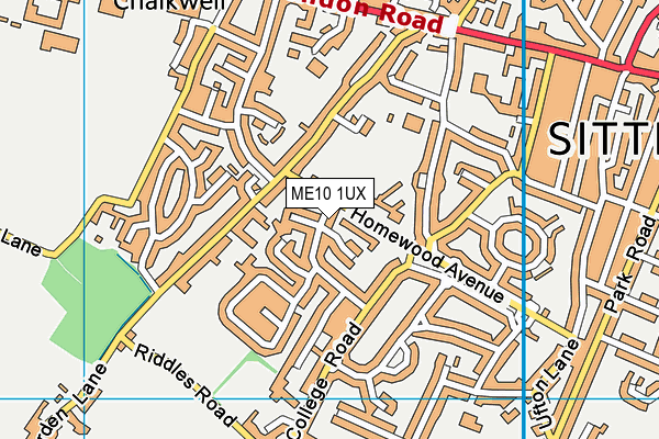 ME10 1UX map - OS VectorMap District (Ordnance Survey)