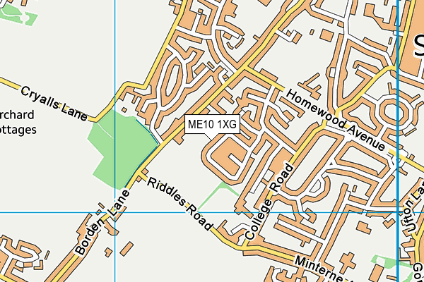 ME10 1XG map - OS VectorMap District (Ordnance Survey)