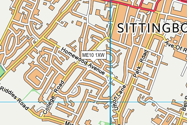 ME10 1XW map - OS VectorMap District (Ordnance Survey)