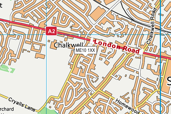 ME10 1XX map - OS VectorMap District (Ordnance Survey)