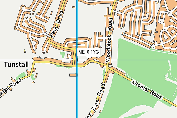 ME10 1YG map - OS VectorMap District (Ordnance Survey)