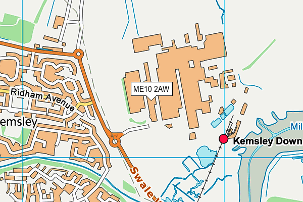 ME10 2AW map - OS VectorMap District (Ordnance Survey)