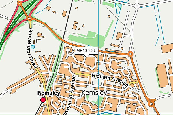 ME10 2GU map - OS VectorMap District (Ordnance Survey)