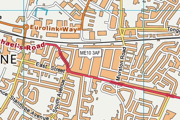 ME10 3AF map - OS VectorMap District (Ordnance Survey)