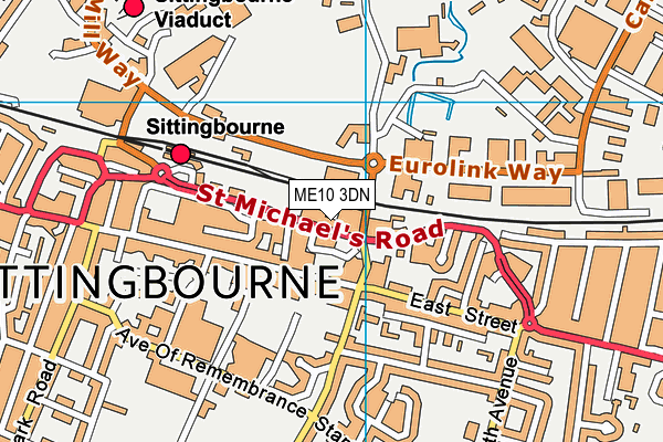 Snap Fitness (Sittingbourne) map (ME10 3DN) - OS VectorMap District (Ordnance Survey)