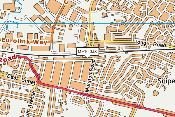 ME10 3JX map - OS VectorMap District (Ordnance Survey)