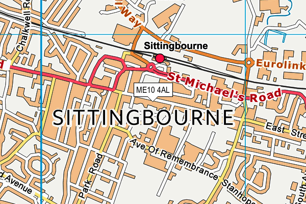 ME10 4AL map - OS VectorMap District (Ordnance Survey)