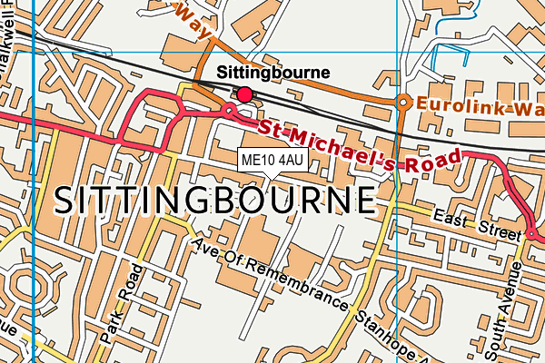 ME10 4AU map - OS VectorMap District (Ordnance Survey)