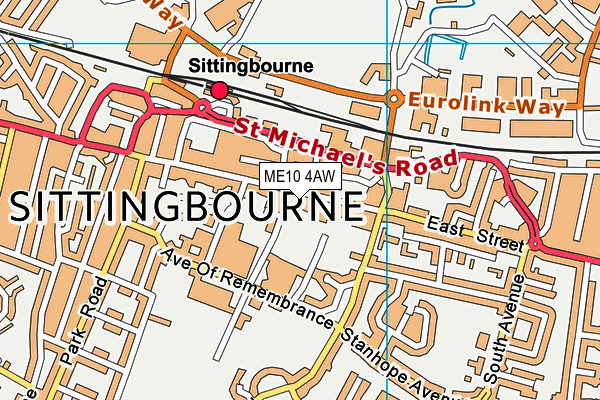 Map of THE PHYSIOTHERAPY CENTRE (SITTINGBOURNE) LIMITED at district scale