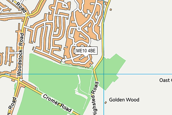 ME10 4BE map - OS VectorMap District (Ordnance Survey)