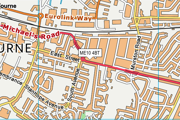 ME10 4BT map - OS VectorMap District (Ordnance Survey)