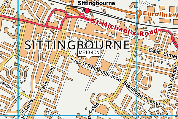 ME10 4DN map - OS VectorMap District (Ordnance Survey)