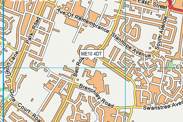 ME10 4DT map - OS VectorMap District (Ordnance Survey)