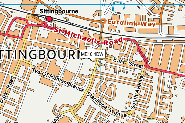 ME10 4DW map - OS VectorMap District (Ordnance Survey)