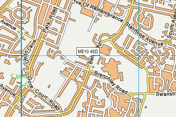 ME10 4ED map - OS VectorMap District (Ordnance Survey)