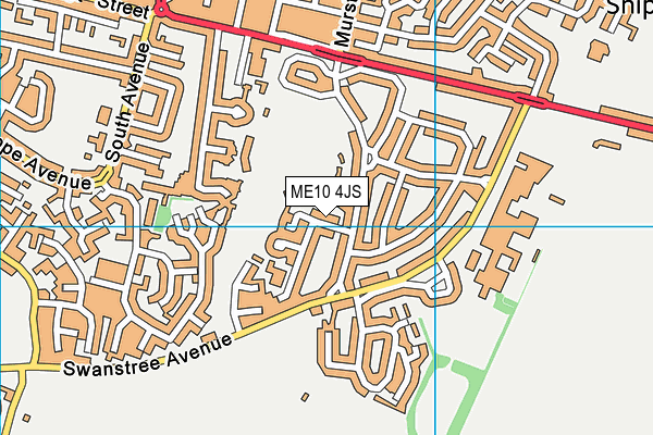 ME10 4JS map - OS VectorMap District (Ordnance Survey)