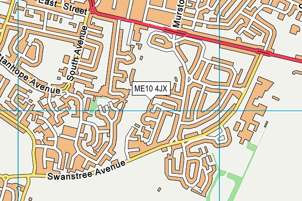 ME10 4JX map - OS VectorMap District (Ordnance Survey)