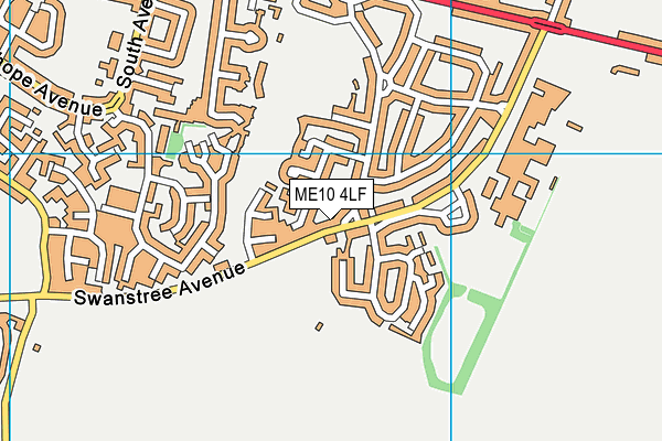 ME10 4LF map - OS VectorMap District (Ordnance Survey)