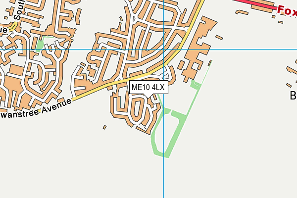 ME10 4LX map - OS VectorMap District (Ordnance Survey)