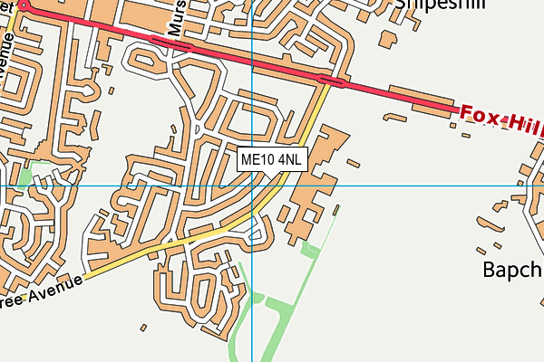 Sittingbourne School map (ME10 4NL) - OS VectorMap District (Ordnance Survey)