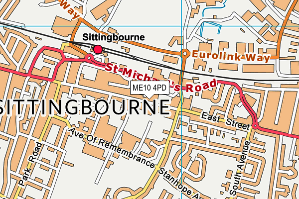 ME10 4PD map - OS VectorMap District (Ordnance Survey)