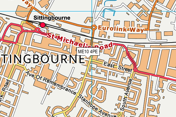 ME10 4PE map - OS VectorMap District (Ordnance Survey)