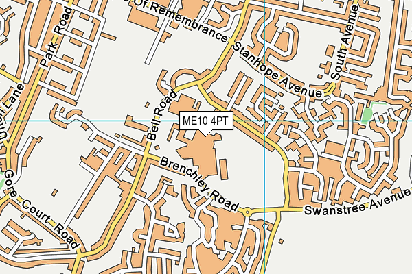 ME10 4PT map - OS VectorMap District (Ordnance Survey)
