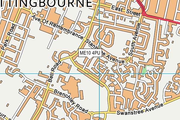 ME10 4PU map - OS VectorMap District (Ordnance Survey)