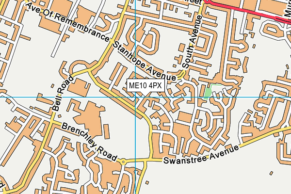 ME10 4PX map - OS VectorMap District (Ordnance Survey)