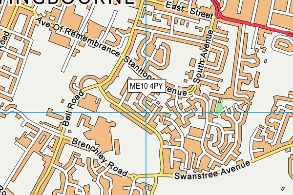 ME10 4PY map - OS VectorMap District (Ordnance Survey)