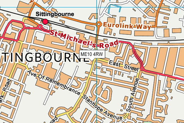 ME10 4RW map - OS VectorMap District (Ordnance Survey)