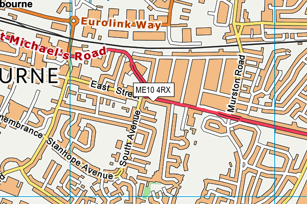 ME10 4RX map - OS VectorMap District (Ordnance Survey)