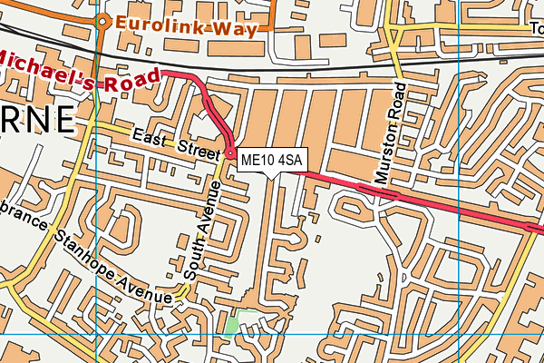 ME10 4SA map - OS VectorMap District (Ordnance Survey)