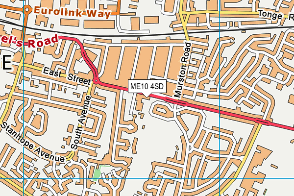 ME10 4SD map - OS VectorMap District (Ordnance Survey)