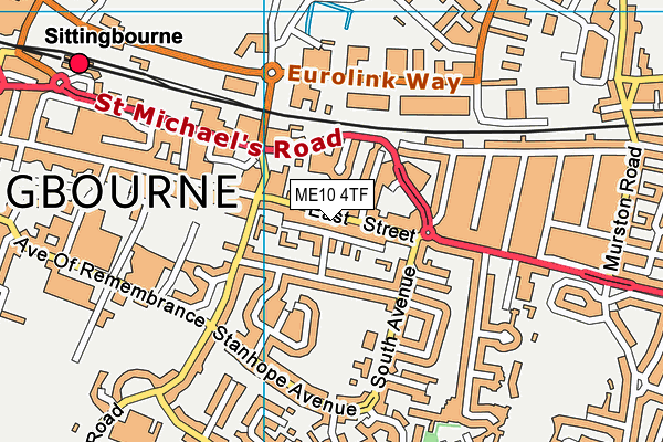 ME10 4TF map - OS VectorMap District (Ordnance Survey)