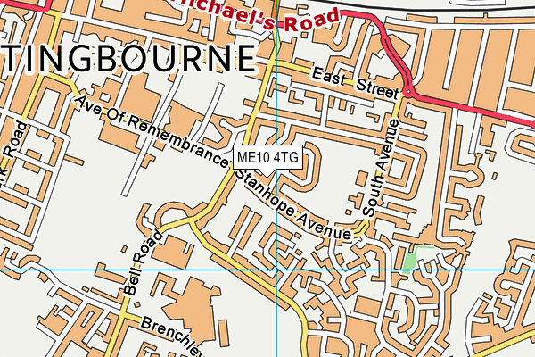 ME10 4TG map - OS VectorMap District (Ordnance Survey)