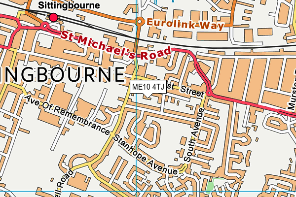 ME10 4TJ map - OS VectorMap District (Ordnance Survey)