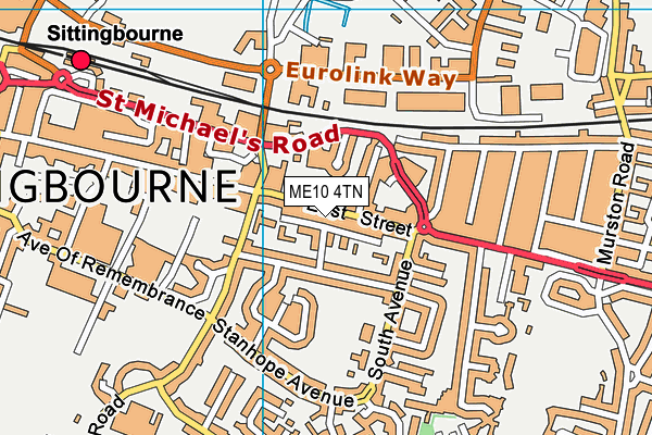 ME10 4TN map - OS VectorMap District (Ordnance Survey)