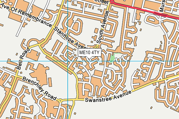 ME10 4TY map - OS VectorMap District (Ordnance Survey)