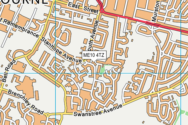 ME10 4TZ map - OS VectorMap District (Ordnance Survey)