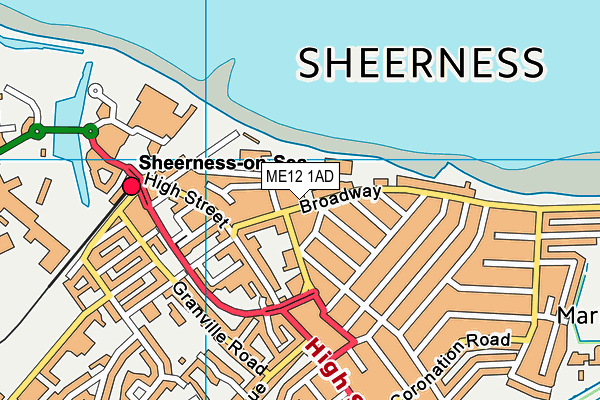 ME12 1AD map - OS VectorMap District (Ordnance Survey)