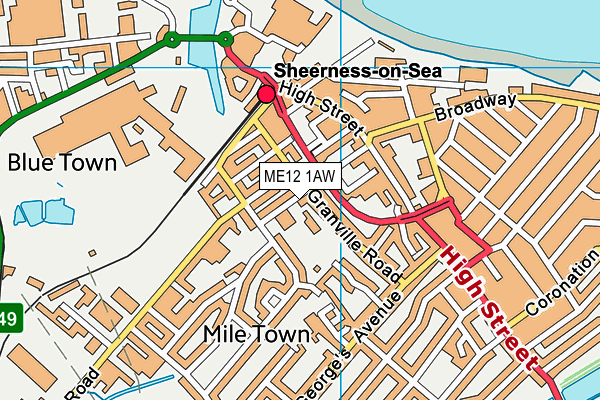Rose Street Primary School map (ME12 1AW) - OS VectorMap District (Ordnance Survey)