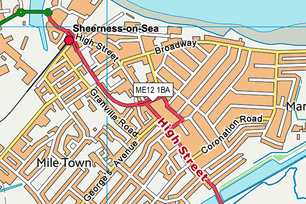 ME12 1BA map - OS VectorMap District (Ordnance Survey)