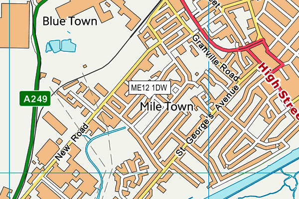 ME12 1DW map - OS VectorMap District (Ordnance Survey)