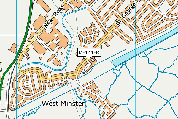 ME12 1ER map - OS VectorMap District (Ordnance Survey)