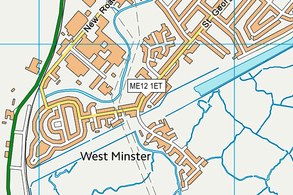 West Minster Primary School map (ME12 1ET) - OS VectorMap District (Ordnance Survey)