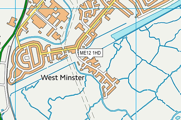 ME12 1HD map - OS VectorMap District (Ordnance Survey)