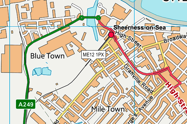 ME12 1PX map - OS VectorMap District (Ordnance Survey)